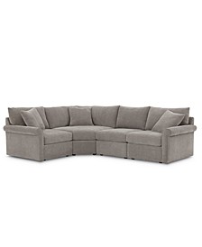 Wedport 4-Pc. Fabric "L" Shape Sectional Sofa with Wedge Corner Piece, Created for Macy's 