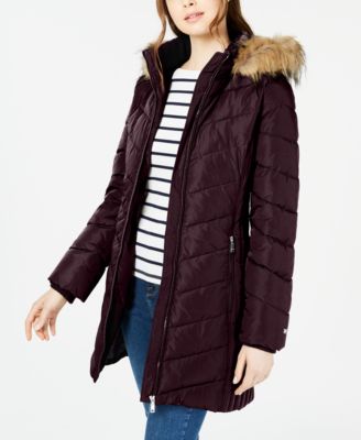 tommy hilfiger chevron puffer coat