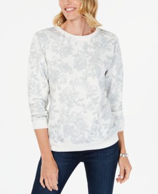 Karen Scott Sport Printed Fleece Sweatshirt, Created for Macy's