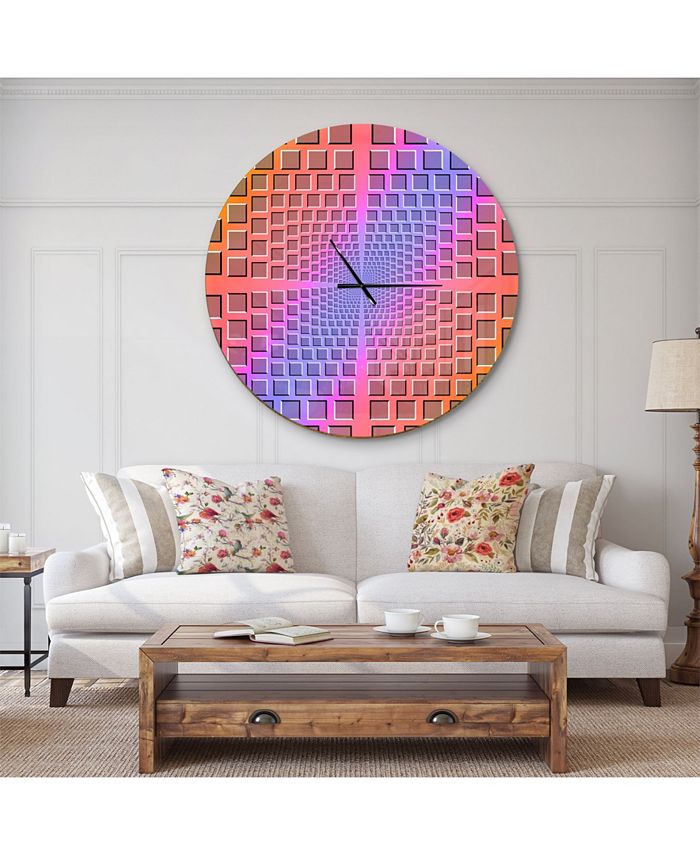 Designart Oversized Contemporary Round Metal Wall Clock 36 x 36 Macy's