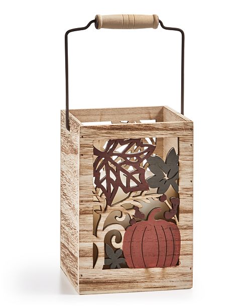 Home Essentials Closeout Harvest Tall Wood Candle Holder