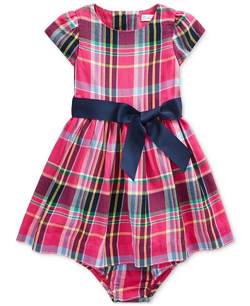 Polo Ralph Lauren Baby Girls Plaid Cotton Dress Reviews All Girls Dresses Kids Macy S