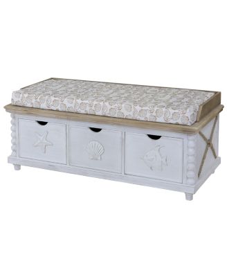 StyleCraft Home Collection - Montauk Storage Bench, Quick Ship