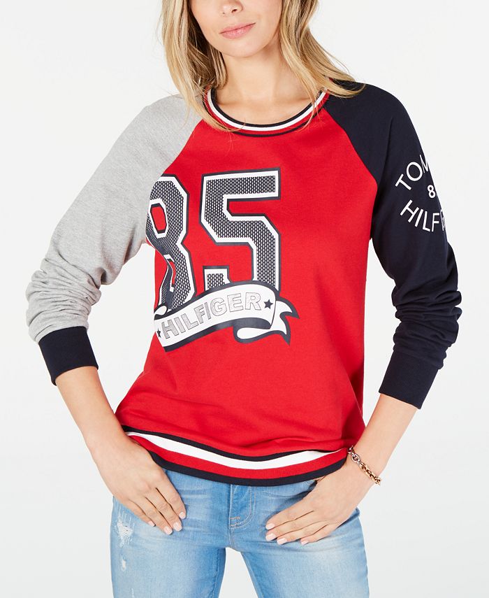 Tommy 85 Colorblocked Sweatshirt, Created for Macy's & Reviews - Tops - Women Macy's