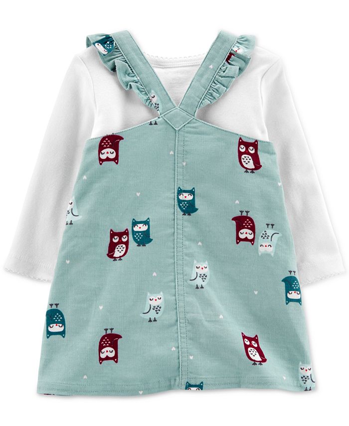 Carter's Baby Girls 3Pc. Crewneck TShirt, OwlPrint Corduroy Jumper