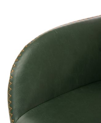 Mid-Century Modern Vintage Leatherette Gaslift Adjustable Swivel Bar Stool Set of 2