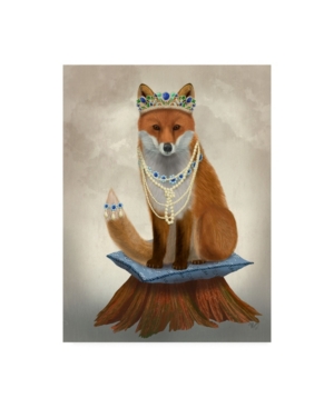 Trademark Global Fab Funky Fox With Tiara, Full Canvas Art In Multi