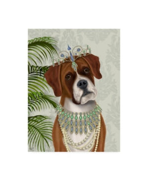 Trademark Global Fab Funky Boxer And Tiara, Portrait Canvas Art In Multi