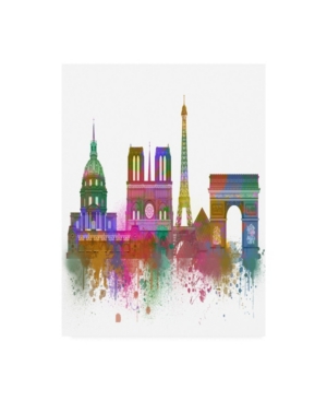 Trademark Global Fab Funky Paris Skyline Rainbow Bright Canvas Art In Multi