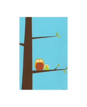 Trademark Global June Erica Vess Tree Top Owls I Childrens Art Canvas Art In Multi