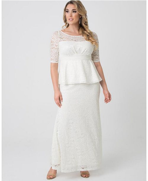 Kiyonna Women's Plus Size Poised Peplum Wedding Gown & Reviews ...
