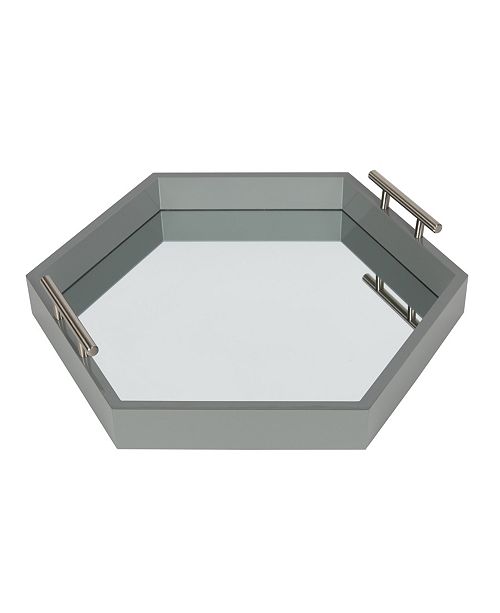 Kate And Laurel Lipton Hexagon Decorative Tray With Metal Handles