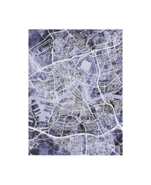 Trademark Global Michael Tompsett Rotterdam Netherlands City Map Blue Canvas Art In Multi