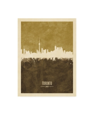 Trademark Global Michael Tompsett Toronto Canada Skyline Brown Canvas Art In Multi