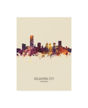 Trademark Global Michael Tompsett Oklahoma City Skyline Portrait Iii Canvas Art In Multi