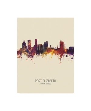 Trademark Global Michael Tompsett Port Elizabeth South Africa Skyline Portrait Iii Canvas Art In Multi