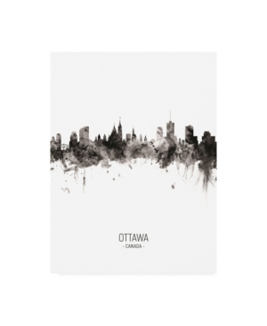 Trademark Global Michael Tompsett Ottawa Canada Skyline Portrait Ii Canvas Art In Multi