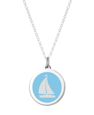 image of Auburn Jewelry Sailboat Pendant Necklace in Sterling Silver and Enamel, 16