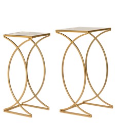Metal with Glass Gold-Tone Accent Table, Set of 2