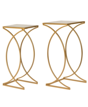 Metal with Glass Gold-Tone Accent Table Set of 2