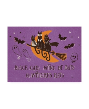 Trademark Global Janelle Penner Spooktacular I Black Cats Purple Canvas Art In Multi
