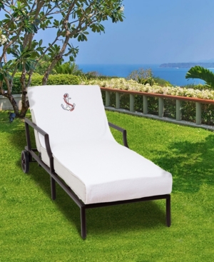 Linum Home Standard Size Chaise Lounge Cover Embroidered With Anchor Bedding In White
