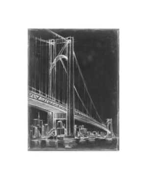 Trademark Global Ethan Harper Suspension Bridge Blueprint I Canvas Art In Multi