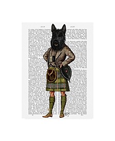 Fab Funky Scottish Terrier in Kilt Canvas Art - 27" x 33.5"