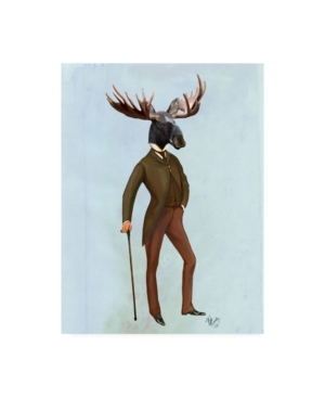 Trademark Global Fab Funky Moose In Suit, Full Canvas Art In Multi