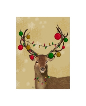 Trademark Global Fab Funky Stag And Baubles Canvas Art In Multi
