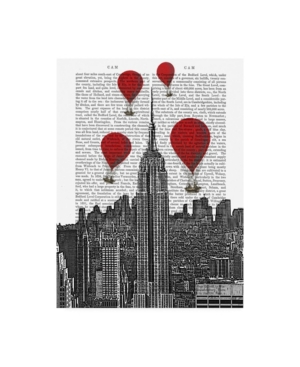 Trademark Global Fab Funky Empire State Building And Red Hot Air Balloons Canvas Art In Multi