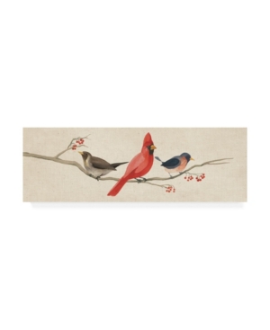 Trademark Global Danhui Nai Festive Birds Panel Ii Linen Canvas Art In Multi