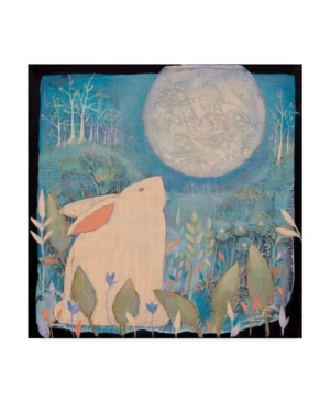 Trademark Global Sue Davis Rabbit And Moon Canvas Art In Multi