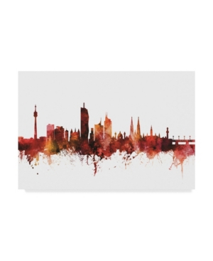 Trademark Global Michael Tompsett Vienna Austria Skyline Red Canvas Art In Multi