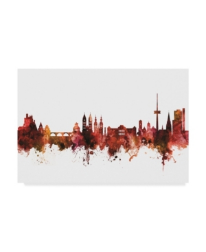Trademark Global Michael Tompsett Koblenz Germany Skyline Red Canvas Art In Multi