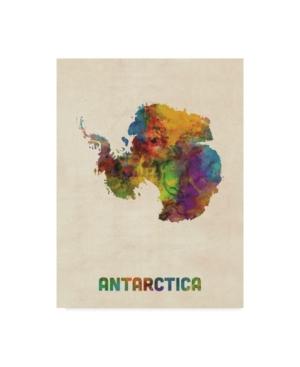 Trademark Global Michael Tompsett Antarctica Watercolor Map Canvas Art In Multi