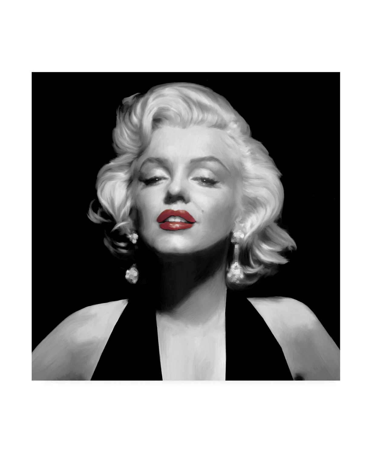 Chris Consani Halter Top Marilyn Red Lips Canvas Art - 15" x 20"