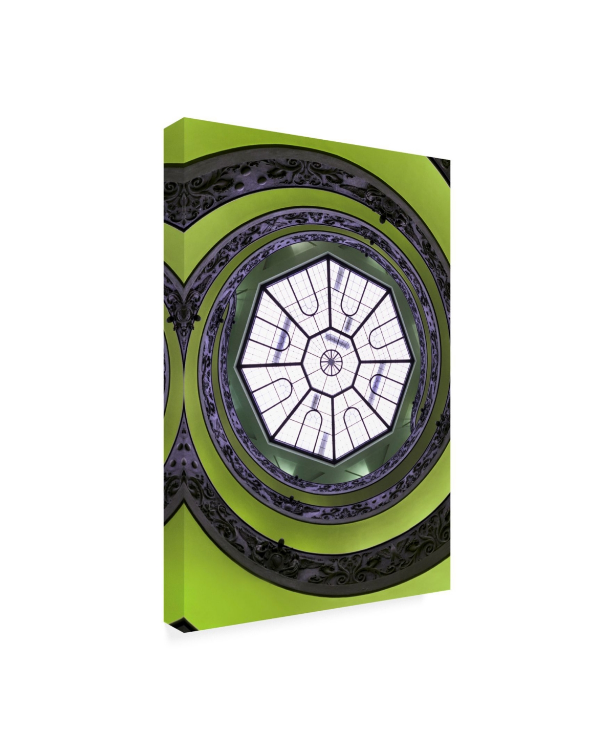 Philippe Hugonnard Dolce Vita Rome the Vatican Spiral Staircase Lime Green Ii Canvas Art -