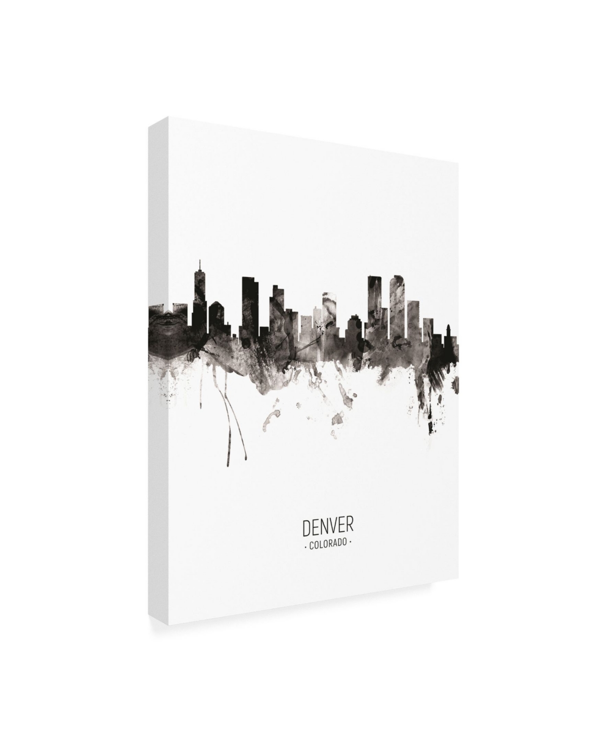 Michael Tompsett Denver Colorado Skyline Portrait Ii Canvas Art -
