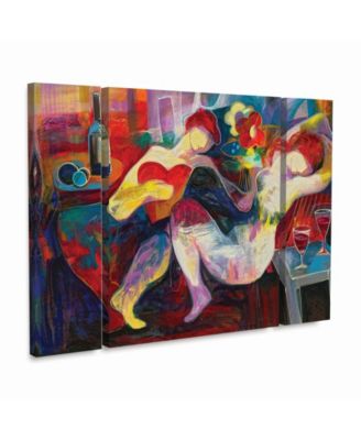 Jessica Acunda Noche de amor Multi Panel Art Set Large 3 Piece - 36.5" x 48"