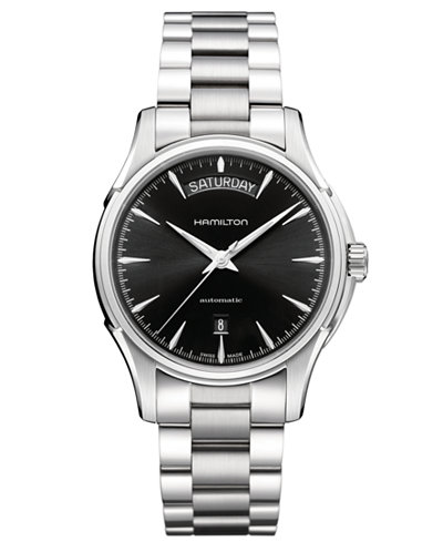 Hamilton Watch, Men's Swiss Automatic Jazzmaster Day Date Stainless Steel Bracelet 40mm H32505131