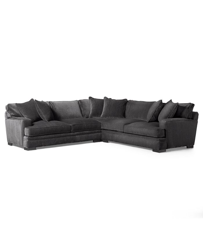 Furniture - Fabric Sectional Sofa, 3 Piece 115"W x 115"D x 30"H