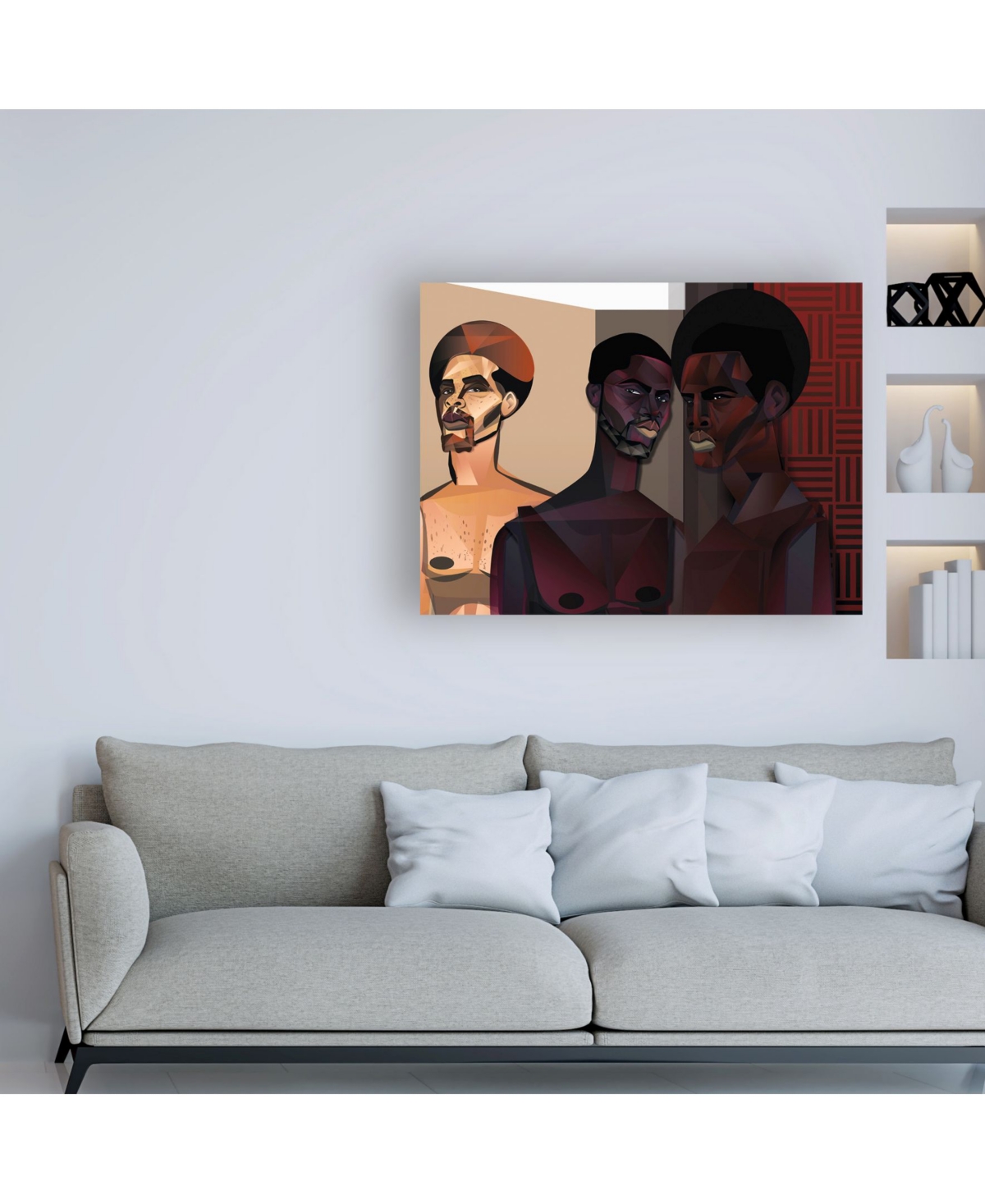 Jaleel Campbel Three Men Canvas Art -