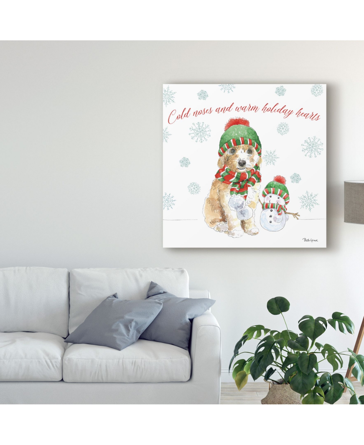 Beth Grove Holiday Paws Iv Canvas Art -