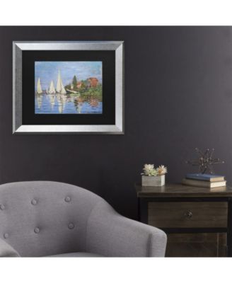 Claude Monet Regatta at Argenteuil Matted Framed Art - 20" x 25"