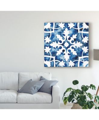 Trademark Global Grace Popp Cobalt Tile V Canvas Art - 15" x 20"