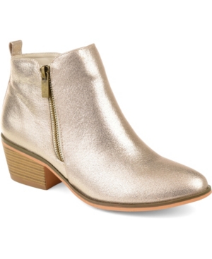 Shop Journee Collection Women's Rebel Block Heel Bootie In Gold