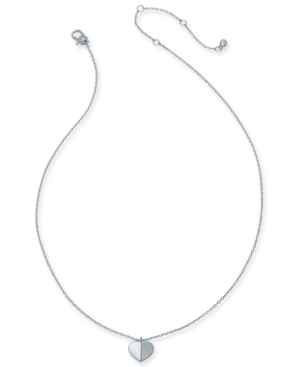 Kate Spade New York Gold-Tone, Silver Tone or Rose-Gold Tone Heart Pendant Necklace, 16" + 3" Extender
