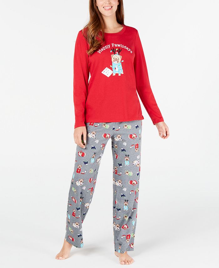 Family Pajamas Matching Women's Happy Pawlidays Pajama Set, Created for