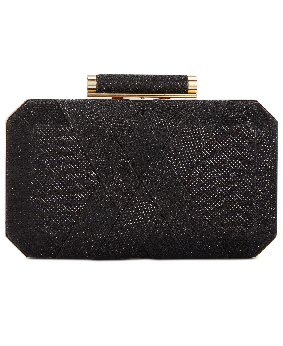 Inc International Concepts Lindsayy Xx Lurex Clutch, Created For Macy's In Black,gold